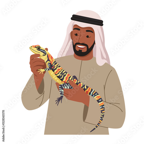Person Holding Colorful Lizard a Moment of Discovery and Connection