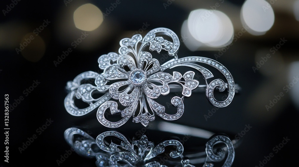 Fototapeta premium An elegant jeweled bracelet shows fine artistry and luxurious design