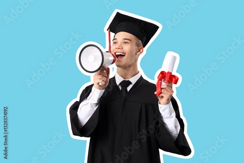 Male graduating student wit...