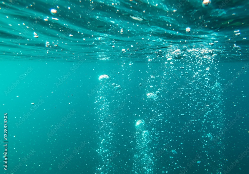 Fototapeta premium Underwater Bubbles – A Mesmerizing Aquatic Scene
