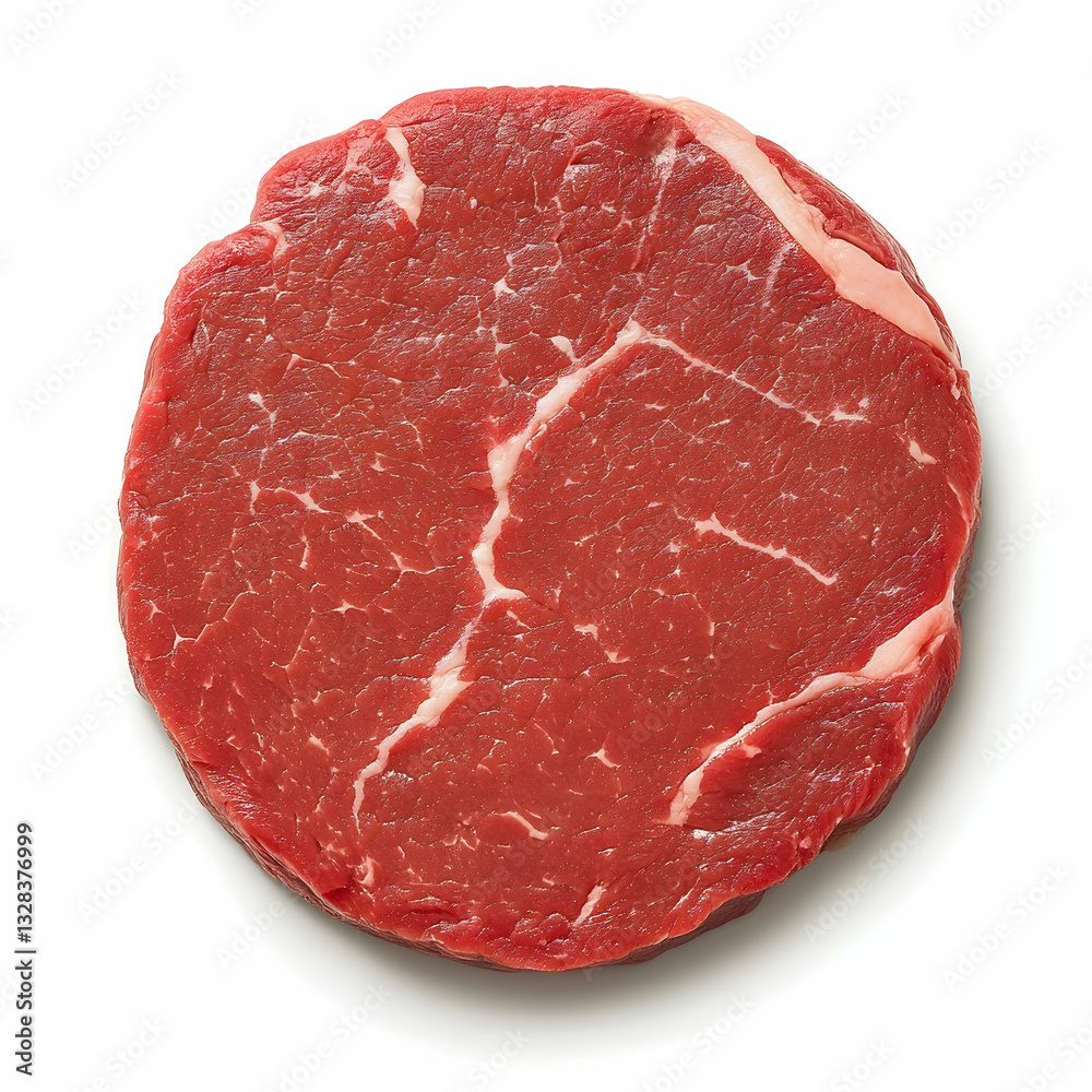 Fototapeta premium Fresh Raw Beef Steak Isolated on White Background for Cooking