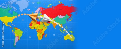 Paper airplanes with routes...