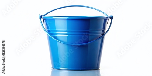 Wallpaper Mural Single Blue Plastic Bucket Isolated on White Background - Silhouette Stock Photo Torontodigital.ca