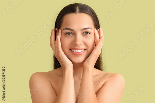 Beautiful young woman on gr...