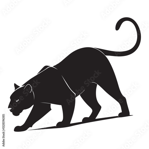 Simple Black Panther Silhouette Design.