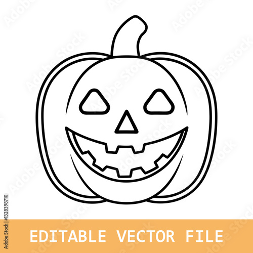 Coloring page with halloween pumpkin