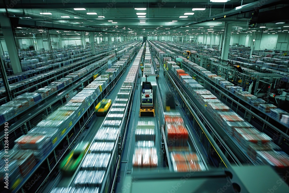 Fototapeta premium Industrial Robots Sorting and Stack