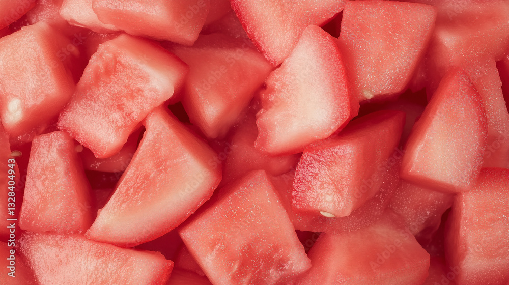 Juicy Watermelon Cubes: A close-up view of freshly cut watermelon cubes, bursting with refreshing red hues and inviting textures, perfect for a summer treat or culinary inspiration. Juicy Watermelon Cubes: A close-up view of freshly cut watermelon cubes, bursting with refreshing red hues and inviting textures, perfect for a summer treat or culinary inspiration.
