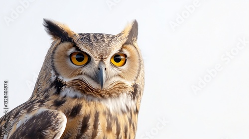 Wallpaper Mural Majestic owl, detailed close-up portrait with striking orange eyes Torontodigital.ca
