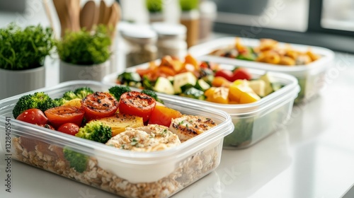 Wallpaper Mural Organic meal prep showcase in a sunny kitchen healthy eating food photography bright environment close-up view nutrition concept Torontodigital.ca