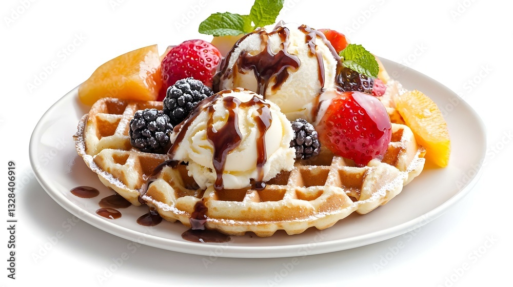 Hong kong or bubble waffle with ice cream Hong kong or bubble waffle with ice cream