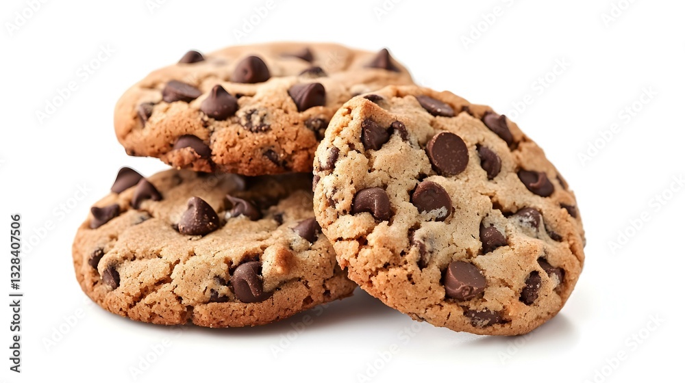 Chocolate chip cookies isolated on white Chocolate chip cookies isolated on white