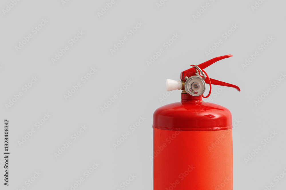Fire extinguisher on grey background Fire extinguisher on grey background