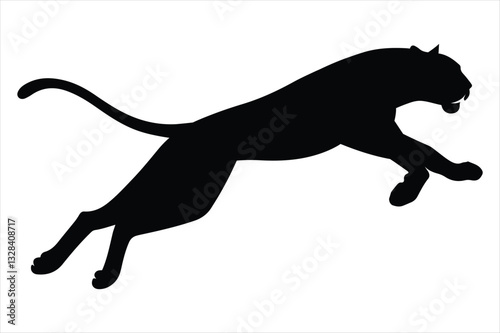Simple Black Panther Silhouette Design.