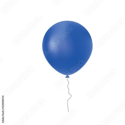 Blue balloon isolated on a white background. Party decoration for birthday and celebrations. Vector realistic colorful festive 3d helium balloons.