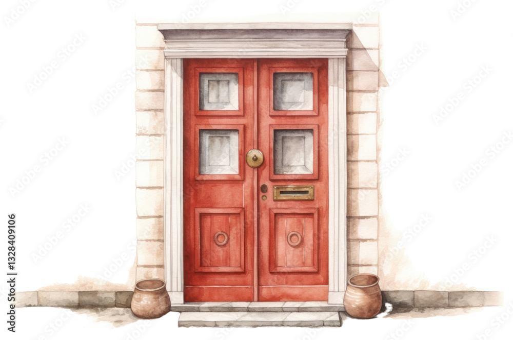Obraz premium PNG Door wood white background architecture.