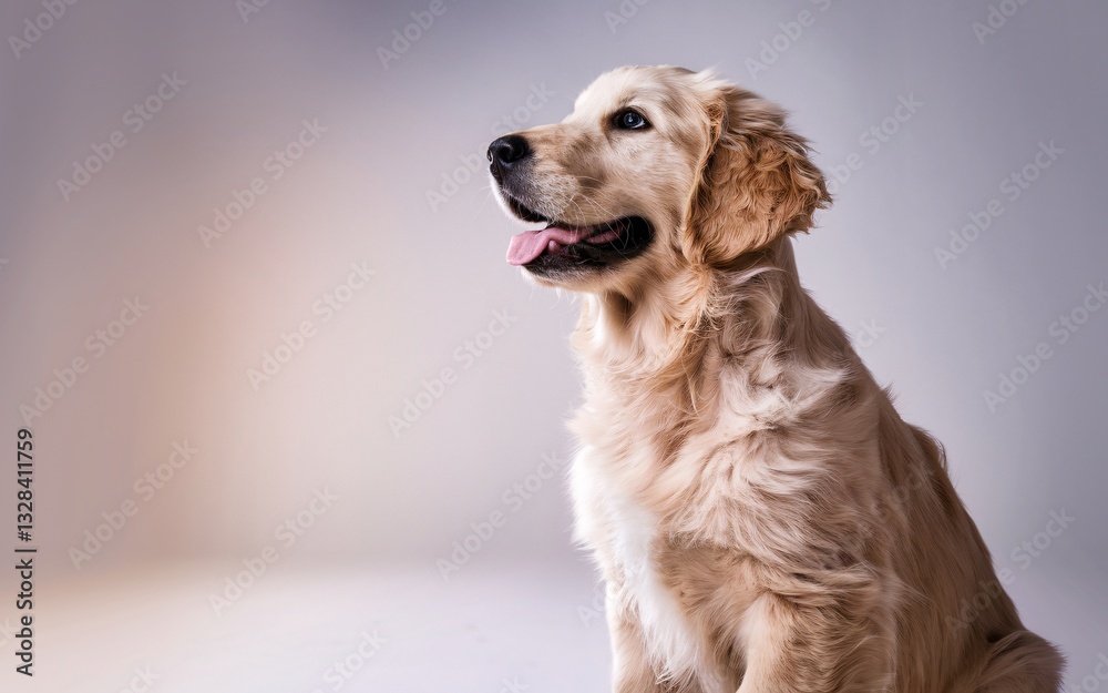 Pet Influencer, Golden Retriever Puppy Studio Portrait