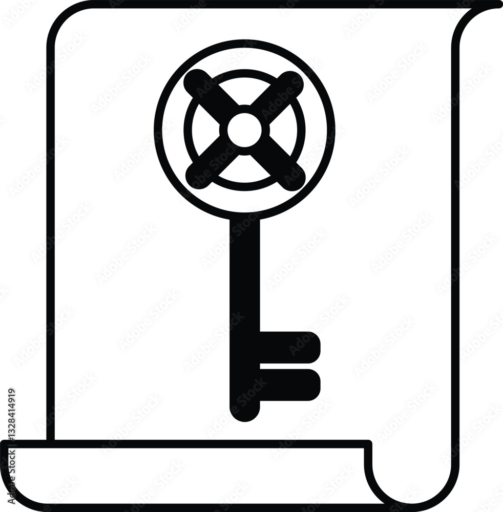 Obraz premium key is shown on a piece of paper
