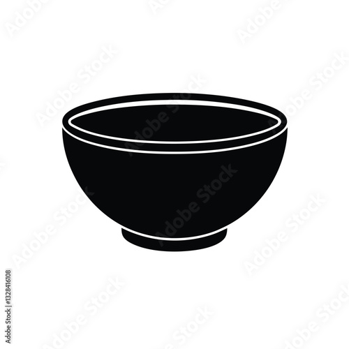 black bowl on white background vector illustration