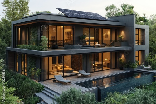 Stunning Modern Villa with Solar Panels, Terrace, and Pool