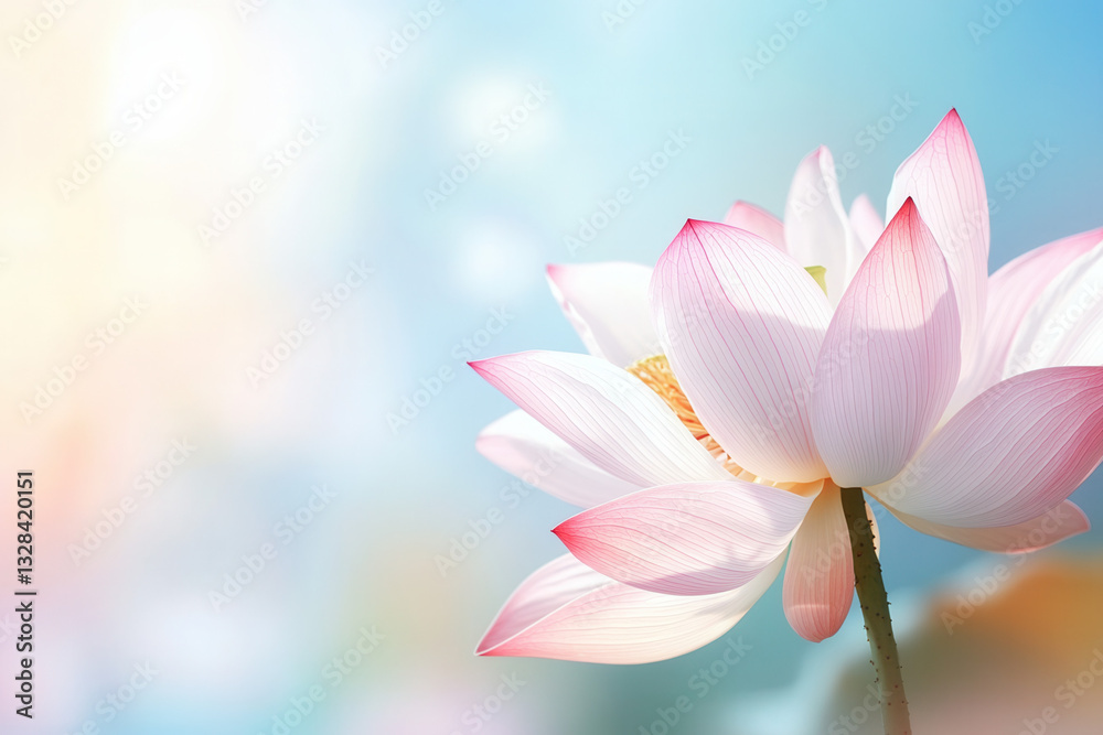 Captivating lotus blossom growing in tranquil nature setting floral close-up serene background Captivating lotus blossom growing in tranquil nature setting floral close-up serene background