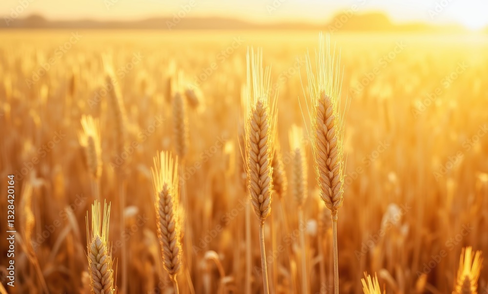 Golden wheat field at sunset Golden wheat field at sunset