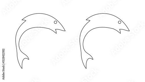 dolphin logo icon silhouette vector style. line art