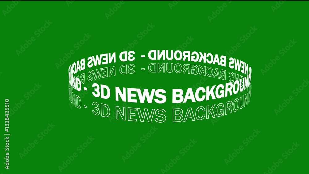 Kinetic Typography Modern Rotating Tube Text animation ,breaking news rotating tube