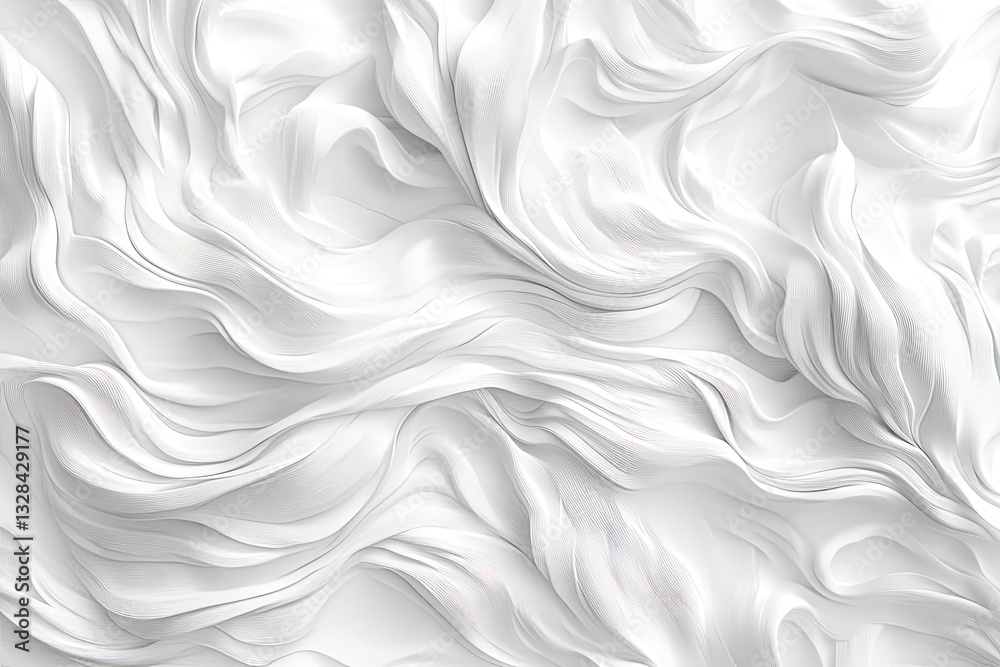 Obraz premium Minimalist white 3D seamless waves 