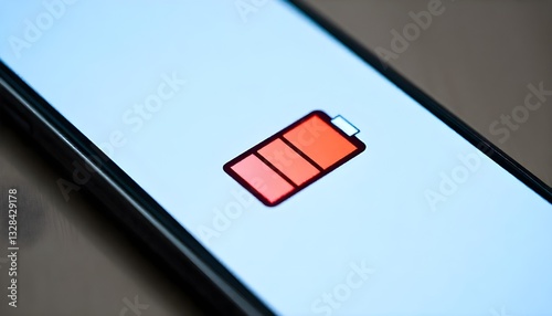 A smartphone with a battery icon flashing red, symbolizing the frustration of planned obsolescence and the need for durable and repairable products