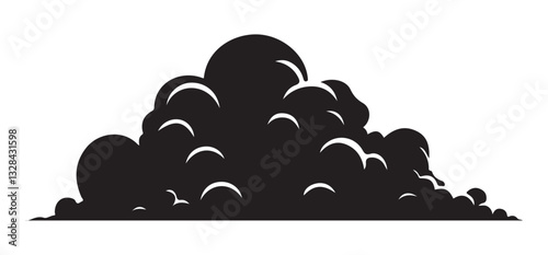 Dark Cartoon Cloud Illustration Bad Weather Symbol Vector Art
