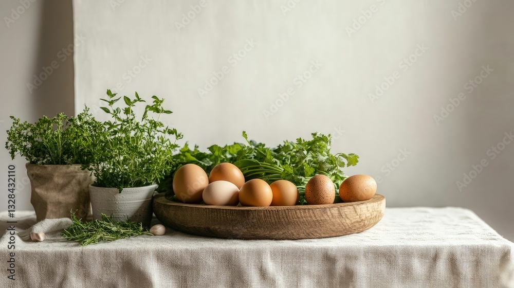 Organic harvest of fresh vegetables and farm eggs on rustic table home kitchen lifestyle photography natural light healthy living Organic harvest of fresh vegetables and farm eggs on rustic table home kitchen lifestyle photography natural light healthy living