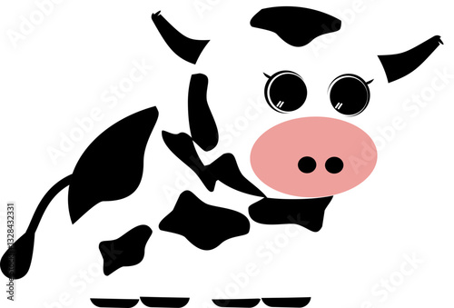 Cute Cartoon Cow Illustration