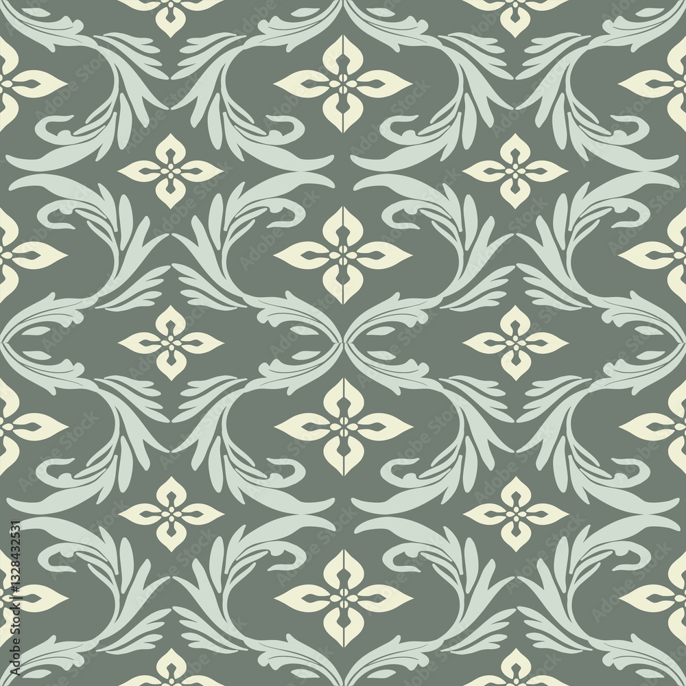 Obraz premium damask pattern vector, Classic damask , damask seamless vector,