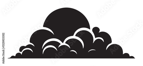 Dramatic Dark Cloud Silhouette Vector Illustration for Weather Concepts