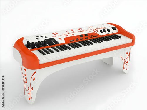 piano keys isolated on white