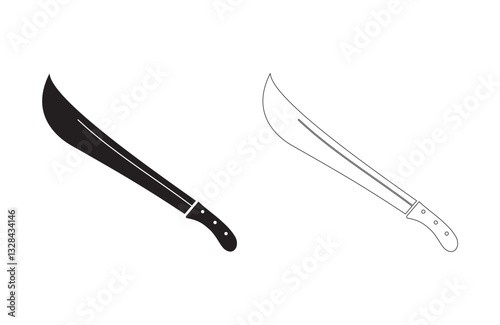 Sword icon. Medieval knight swords silhouette. Vector illustration.