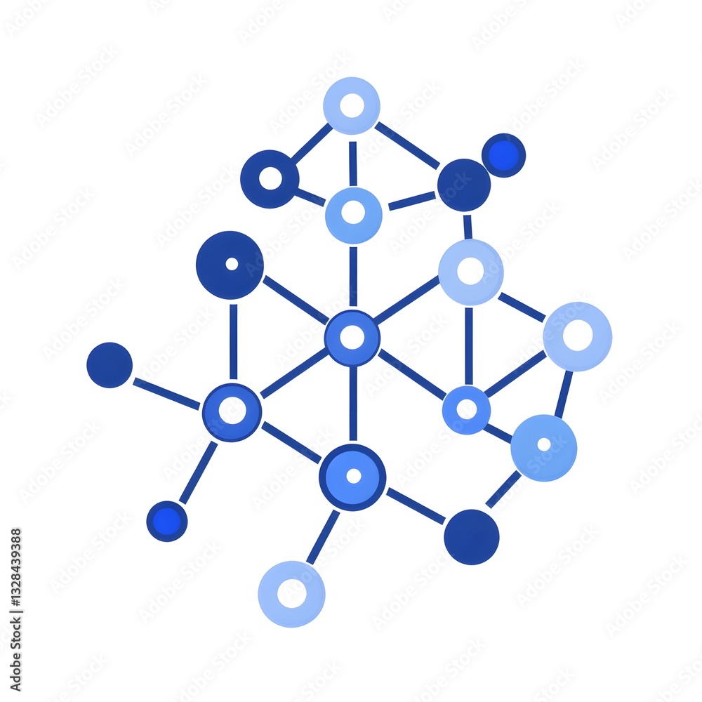 Interconnected Abstract Molecular Network Structure Representing Digital Data and Communication Interconnected Abstract Molecular Network Structure Representing Digital Data and Communication