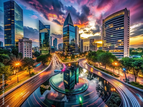 Surreal Mexico City: Dreamlike Paseo de la Reforma at Night