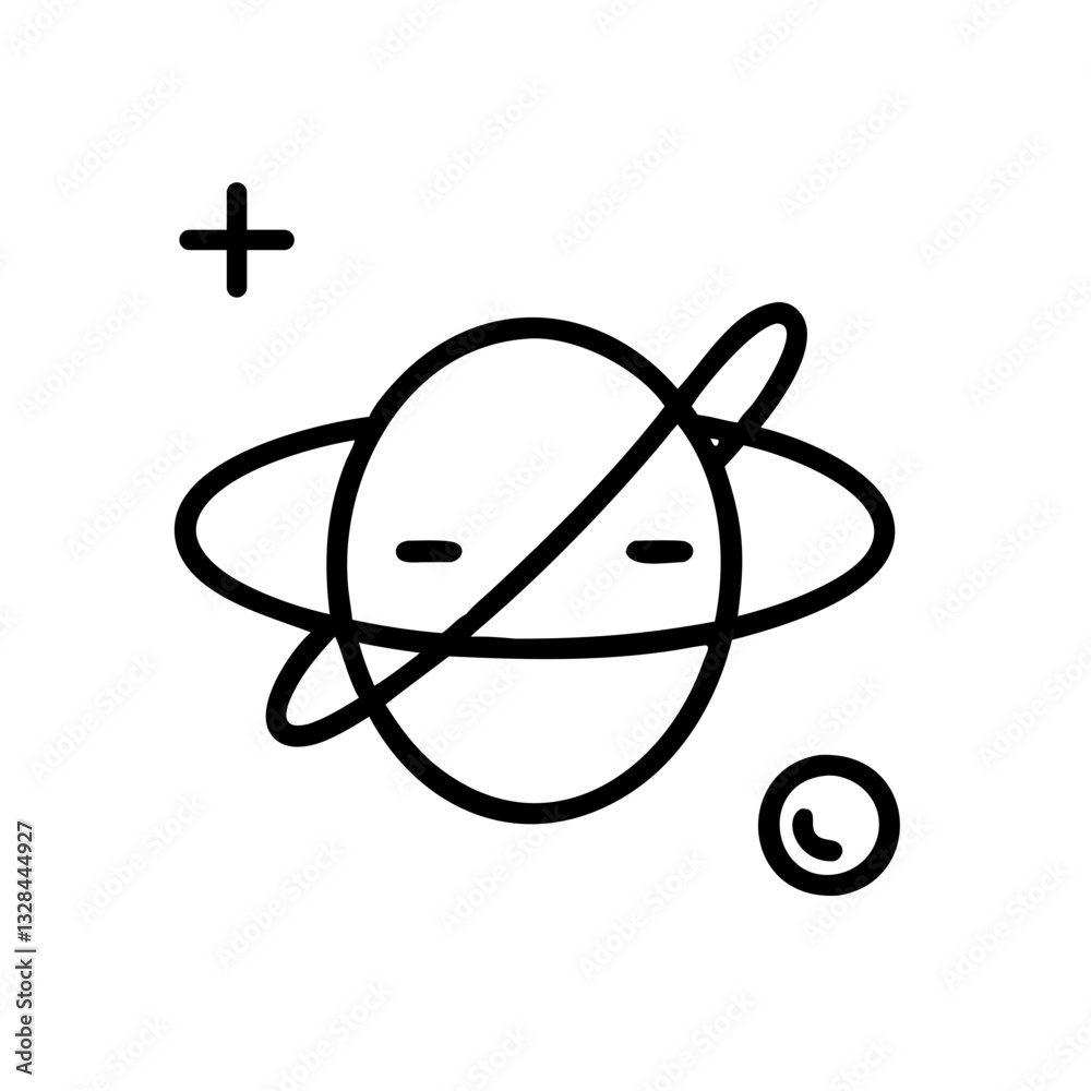 Cosmic equation abstract space-time concept line art icon