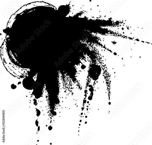 Smudge152 illustration a monochrome black and white artistic abstract creative design with ink effect modern stylish aesthetic vector