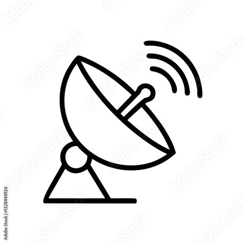 Cosmic microwave background radiation detection line art icon