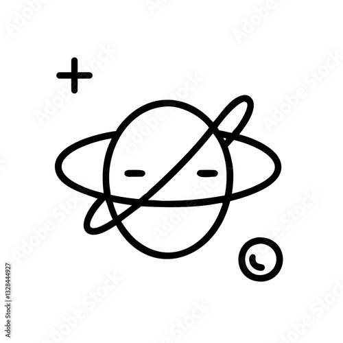 Cosmic equation abstract space-time concept line art icon