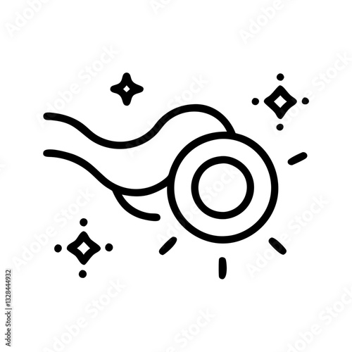 Dark energy cosmic expansion symbol line art icon