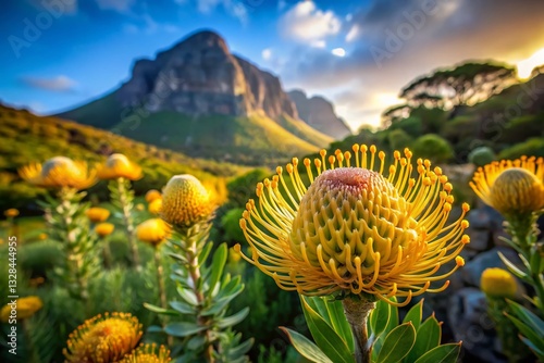 Surreal South African Protea Bloom: Kirstenbosch Botanical Garden, Cape Town