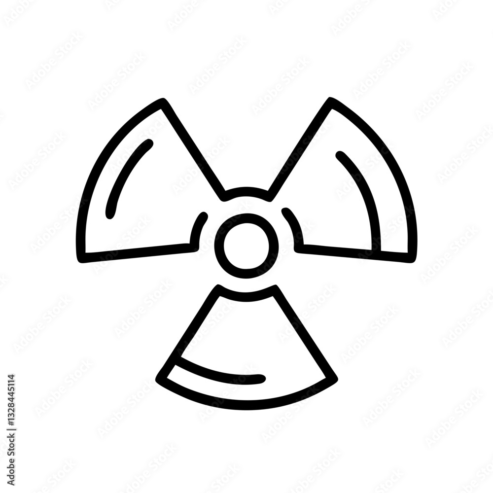 Radiation hazard warning symbol line art icon Radiation hazard warning symbol line art icon