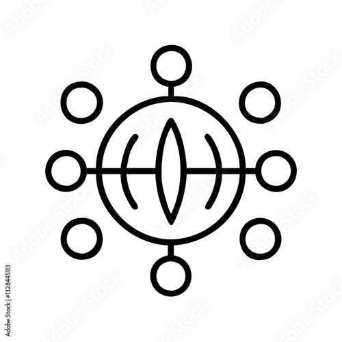 Multiverse symbol representing parallel universes line art icon.