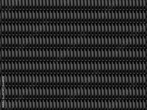Black metal texture steel background. Perforated metal sheet. Texture of black carbon fiber.