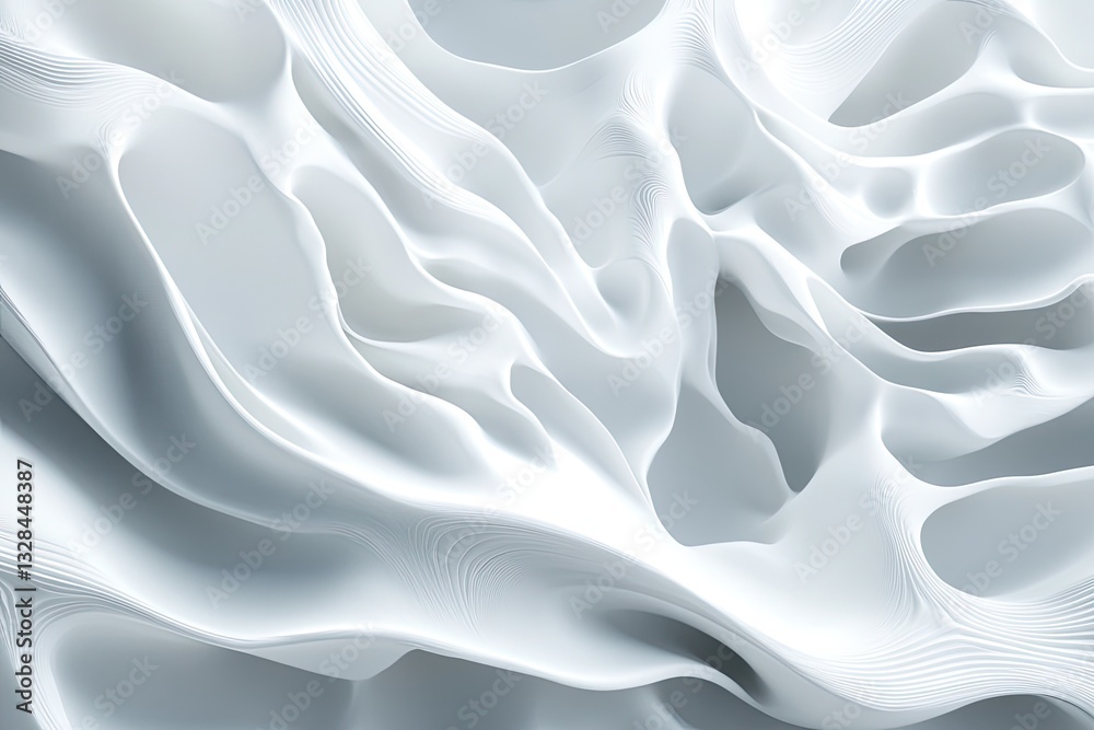 Obraz premium Organic-inspired 3D seamless white 