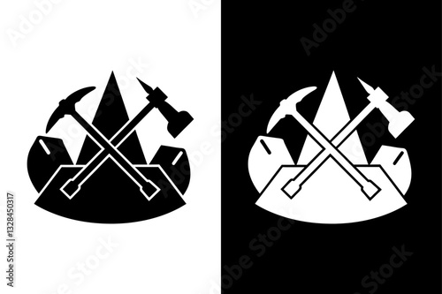 Silhouette Mining Tools Vector Icons  Perfect for Industrial Design.